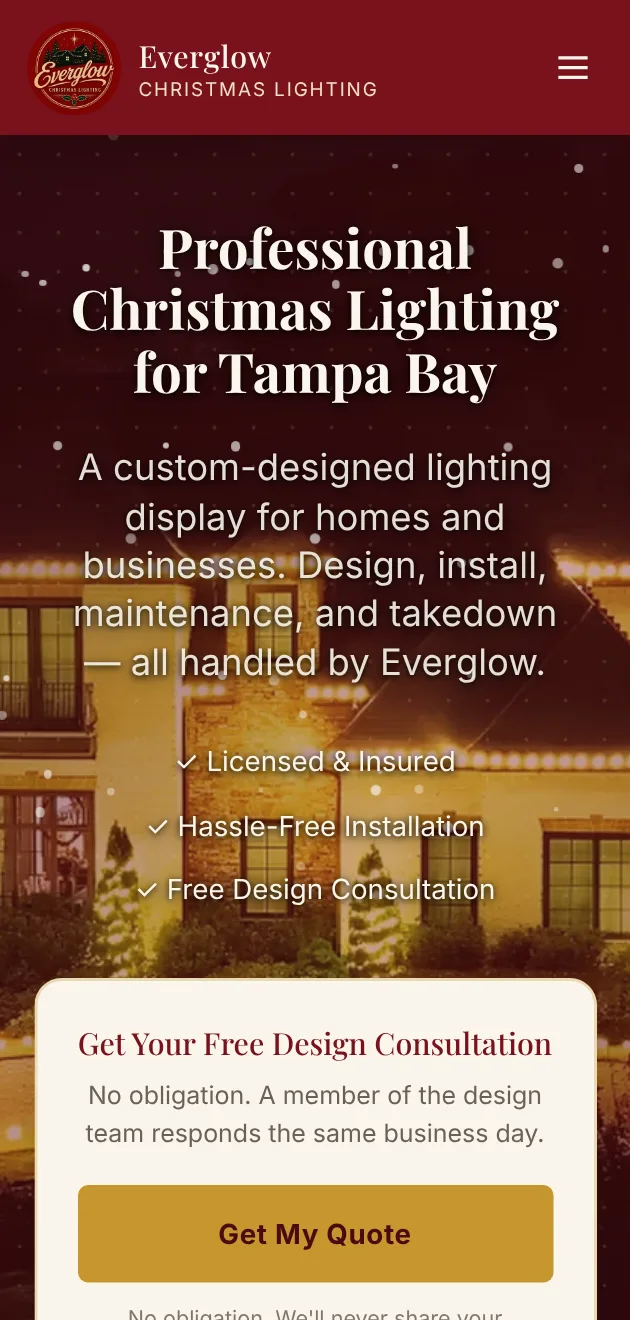 Everglow Christmas Lighting on mobile