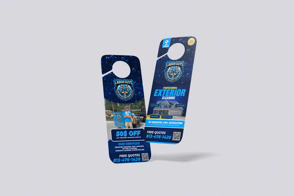 Exterior Cleaning door hanger design by The MC System