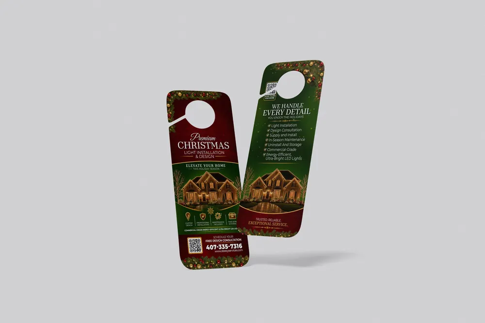 Premium Christmas Lighting door hanger design by The MC System